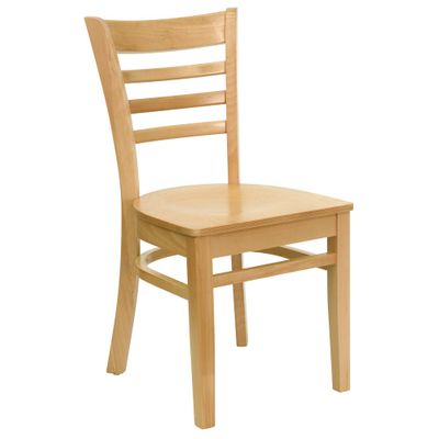 HERCULES Ladder Back Wood Chair with Natural Finish - XU-DGW0005LAD-NAT-GG