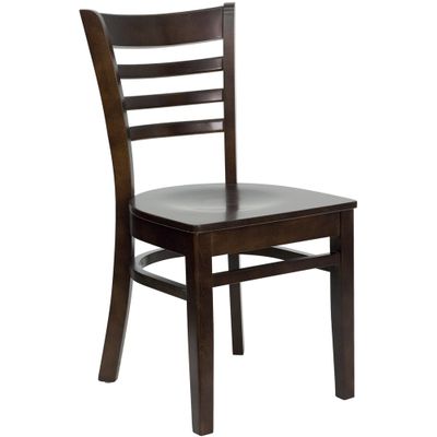 HERCULES Ladder Back Wood Chair with Walnut Finish - XU-DGW0005LAD-WAL-GG