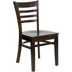 HERCULES Ladder Back Wood Chair with Walnut Finish - XU-DGW0005LAD-WAL-GG
