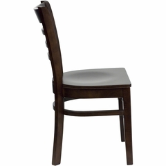 HERCULES Ladder Back Wood Chair with Walnut Finish - XU-DGW0005LAD-WAL-GG