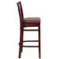 HERCULES Mahogany Finished Window Back Wooden Restaurant Bar Stool - Burgundy Vinyl Upholstered Seat - XU-DGW0007BARWIN-MAH-BURV-GG