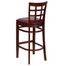 HERCULES Mahogany Finished Window Back Wooden Restaurant Bar Stool - Burgundy Vinyl Upholstered Seat - XU-DGW0007BARWIN-MAH-BURV-GG
