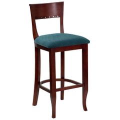 HERCULES Mahogany Finished Wood Bierdermeier Bar Stool - XU-DGW0014BARBIER-MAH-GG