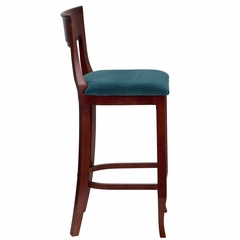HERCULES Mahogany Finished Wood Bierdermeier Bar Stool - XU-DGW0014BARBIER-MAH-GG