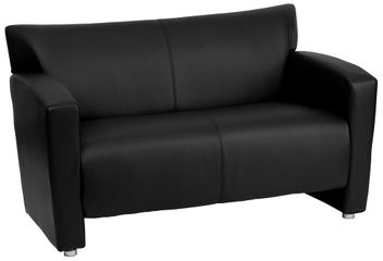 HERCULES Majesty Series Black Leather Love Seat  - 222-2-BK-GG