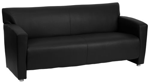 HERCULES Majesty Series Black Leather Sofa  - 222-3-BK-GG
