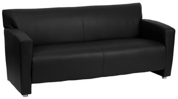 HERCULES Majesty Series Black Leather Sofa  - 222-3-BK-GG