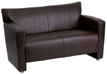 HERCULES Majesty Series Brown Leather Love Seat  - 222-2-BN-GG