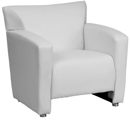 HERCULES Majesty Series White Leather Chair  - 222-1-WH-GG