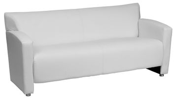 HERCULES Majesty Series White Leather Sofa - 222-3-WH-GG