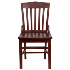 HERCULES School House Back Wood Restaurant Chair with Mahogany Finish - XU-DG-W0006-MAH-GG