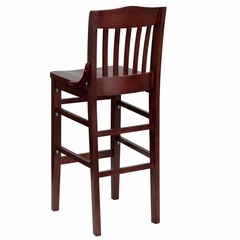HERCULES Schoolhouse Back Wood Restaurant Bar Stool - Mahogany Finish - XU-DG-W0006BAR-MAH-GG