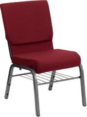 HERCULES Series 18.5'' Wide Burgundy Church Chair - Silver Vein Frame - XU-CH-60096-BY-SILV-BAS-GG