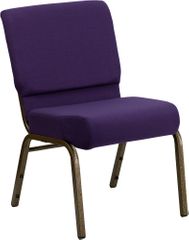 HERCULES Series 21'' Extra Wide Royal Purple Stacking Church Chair - Gold Vein Frame - FD-CH0221-4-GV-ROY-GG