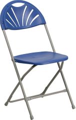 HERCULES Series 440 lb. Capacity Blue Plastic Fan Back Folding Chair - BH-D0002-BL-GG