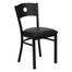 HERCULES Series Black Circle Back Metal Restaurant Chair - Black Vinyl Seat - XU-DG-60119-CIR-BLKV-GG