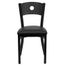 HERCULES Series Black Circle Back Metal Restaurant Chair - Black Vinyl Seat - XU-DG-60119-CIR-BLKV-GG