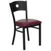 HERCULES Series Black Circle Back Metal Restaurant Chair - Burgundy Vinyl Seat - XU-DG-60119-CIR-BURV-GG