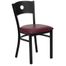 HERCULES Series Black Circle Back Metal Restaurant Chair - Burgundy Vinyl Seat - XU-DG-60119-CIR-BURV-GG