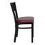 HERCULES Series Black Circle Back Metal Restaurant Chair - Burgundy Vinyl Seat - XU-DG-60119-CIR-BURV-GG