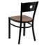 HERCULES Series Black Circle Back Metal Restaurant Chair - Cherry Wood Seat - XU-DG-60119-CIR-CHYW-GG
