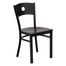 HERCULES Series Black Circle Back Metal Restaurant Chair - Mahogany Wood Seat - XU-DG-60119-CIR-MAHW-GG