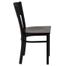 HERCULES Series Black Circle Back Metal Restaurant Chair - Mahogany Wood Seat - XU-DG-60119-CIR-MAHW-GG