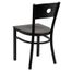 HERCULES Series Black Circle Back Metal Restaurant Chair - Mahogany Wood Seat - XU-DG-60119-CIR-MAHW-GG
