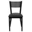 HERCULES Series Black Grid Back Metal Restaurant Chair - Black Vinyl Seat - XU-DG-60115-GRD-BLKV-GG