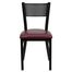HERCULES Series Black Grid Back Metal Restaurant Chair - Burgundy Vinyl Seat - XU-DG-60115-GRD-BURV-GG