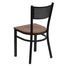 HERCULES Series Black Grid Back Metal Restaurant Chair - Cherry Wood Seat - XU-DG-60115-GRD-CHYW-GG