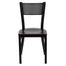 HERCULES Series Black Grid Back Metal Restaurant Chair - Mahogany Wood Seat - XU-DG-60115-GRD-MAHW-GG