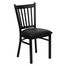 HERCULES Series Black Vertical Back Metal Restaurant Chair - Black Vinyl Seat - XU-DG-6Q2B-VRT-BLKV-GG