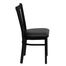HERCULES Series Black Vertical Back Metal Restaurant Chair - Black Vinyl Seat - XU-DG-6Q2B-VRT-BLKV-GG