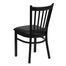 HERCULES Series Black Vertical Back Metal Restaurant Chair - Black Vinyl Seat - XU-DG-6Q2B-VRT-BLKV-GG