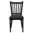 HERCULES Series Black Vertical Back Metal Restaurant Chair - Black Vinyl Seat - XU-DG-6Q2B-VRT-BLKV-GG