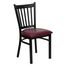 HERCULES Series Black Vertical Back Metal Restaurant Chair - Burgundy Vinyl Seat - XU-DG-6Q2B-VRT-BURV-GG