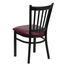 HERCULES Series Black Vertical Back Metal Restaurant Chair - Burgundy Vinyl Seat - XU-DG-6Q2B-VRT-BURV-GG