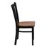 HERCULES Series Black Vertical Back Metal Restaurant Chair - Cherry Wood Seat - XU-DG-6Q2B-VRT-CHYW-GG
