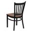 HERCULES Series Black Vertical Back Metal Restaurant Chair - Cherry Wood Seat - XU-DG-6Q2B-VRT-CHYW-GG