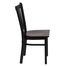 HERCULES Series Black Vertical Back Metal Restaurant Chair - Mahogany Wood Seat - XU-DG-6Q2B-VRT-MAHW-GG