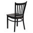 HERCULES Series Black Vertical Back Metal Restaurant Chair - Mahogany Wood Seat - XU-DG-6Q2B-VRT-MAHW-GG