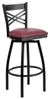 HERCULES Series Black ''X'' Back Swivel Metal Bar Stool - Burgundy Vinyl Seat  - XU-6F8B-XSWVL-BURV-GG