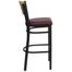 HERCULES Slat Back Black Metal Bar Stool with Burgundy Vinyl Seat and Natural Wood Back - XU-DG-6H3B-SLAT-BAR-BURV-GG