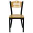 HERCULES Slat Back Black Metal Chair with Natural Wood Seat and Back - XU-DG-6G7B-SLAT-NATW-GG