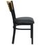HERCULES Slat Back Black Metal Restaurant Dining Chair with Black Vinyl Seat and Natural Wood Back - XU-DG-6G7B-SLAT-BLKV-GG