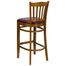 HERCULES Vertical Slat Back Cherry Wood Bar Stool with Burgundy Vinyl Seat - XU-DGW0008BARVRT-CHY-BURV-GG