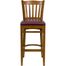 HERCULES Vertical Slat Back Cherry Wood Bar Stool with Burgundy Vinyl Seat - XU-DGW0008BARVRT-CHY-BURV-GG