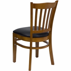 HERCULES Vertical Slat Back Cherry Wood Chair with Black Vinyl Seat - XU-DGW0008VRT-CHY-BLKV-GG