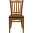 HERCULES Vertical Slat Back Cherry Wood Chair with Burgundy Vinyl Seat - XU-DGW0008VRT-CHY-BURV-GG